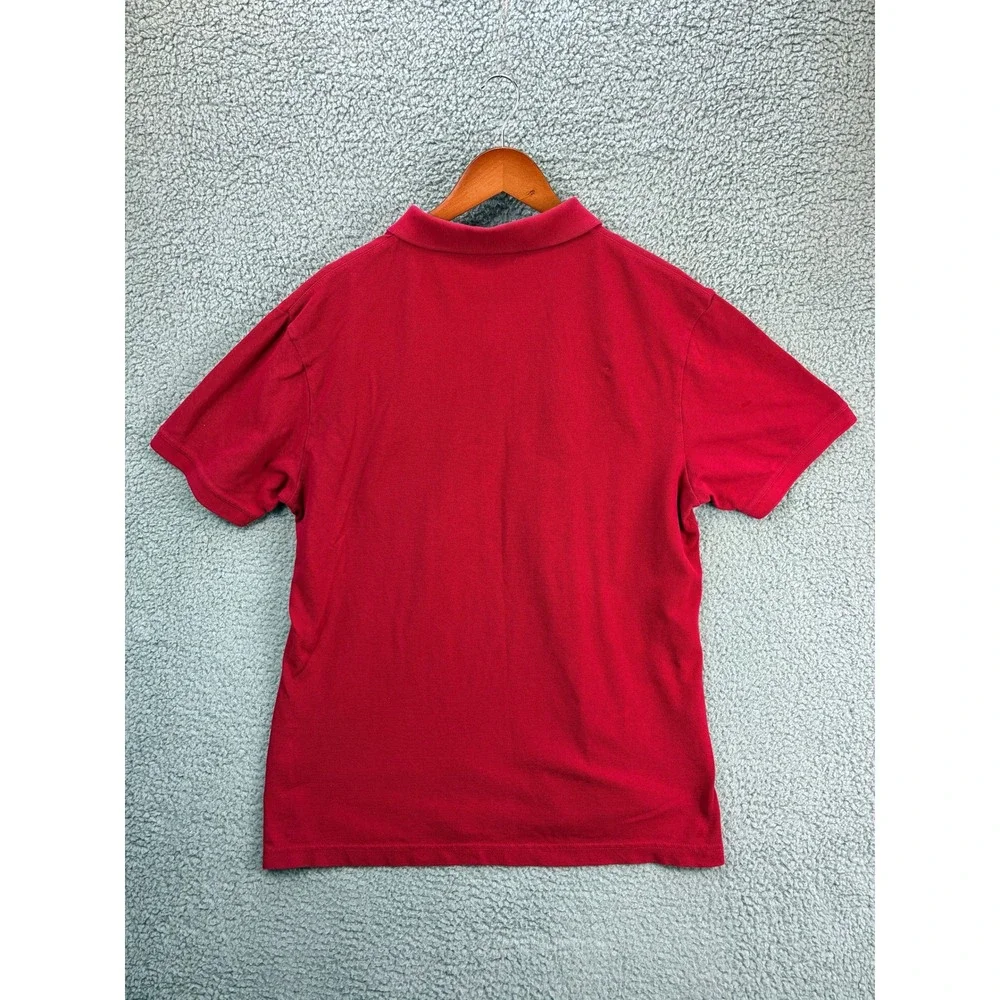True Religion Buddha Logo Short Sleeve Polo Shirt Mens XL Red Casual Golf Pique